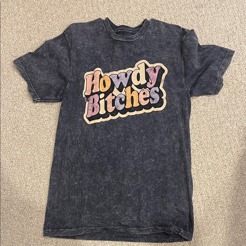 Kids Graphic Tee - Washed Black with Colorful Print